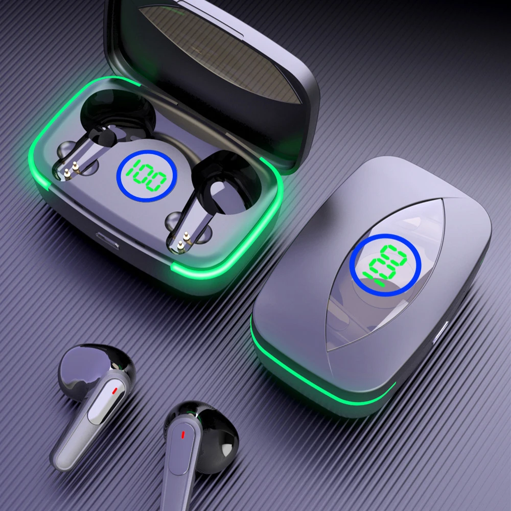 New TWS Bluetooth Headset Wireless Sports Mini Headset In-Ear Stereo Music Headset Charging Compartment Digital Display