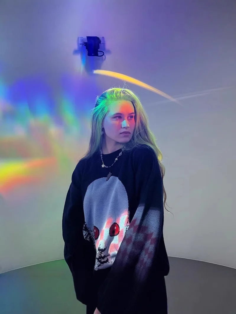 Y2K Sweater Winter Graphic Streetwear Women's  Vintage Pullover Jumper High Knitwear Oversized Gothic Long Sleeve Tops Clothing