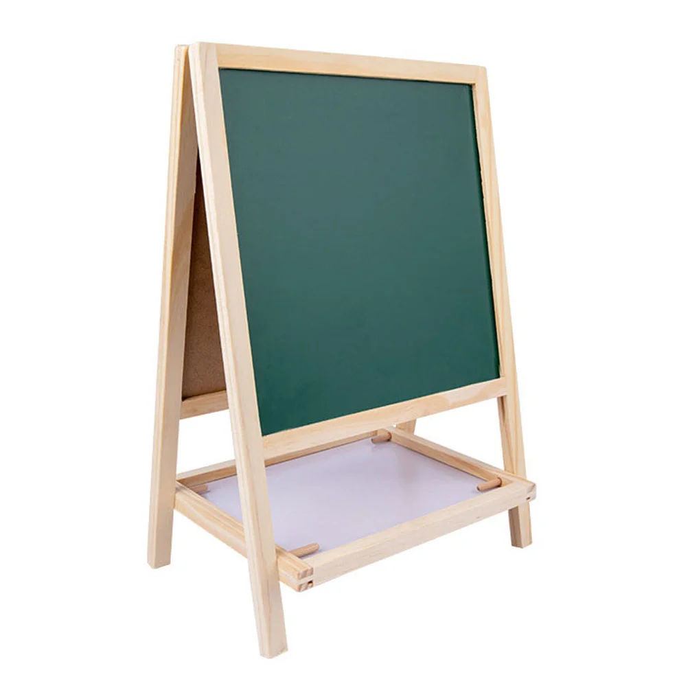 Folding Double Sided Educational Writing Toy Lightweight Message Erasable Blackboard Wooden Magnetic Painting Graffiti