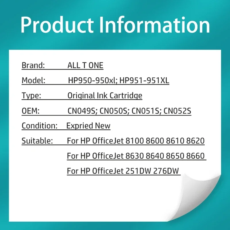 Imagem -05 - Cartucho de Tinta para hp Office Jet Pro 950 xl 951 xl 8100 8600 8610 8620 8630 8640 8660 8625 251dw 276dw hp 950xl