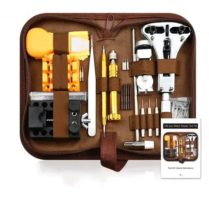 Kit d'outils de réparation de montres multifonctions de haute qualité, 149 pièces, avec sac de transport, outils de réparation de montres, ensemble d'outils de réparation de montres