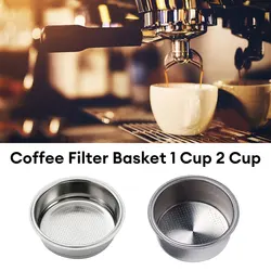 304 Stainless Steel Coffee Filter Basket 51MM Single 1 Cup Double 2 Cup Bowl Filter Coffee Machine Replacement Accessories