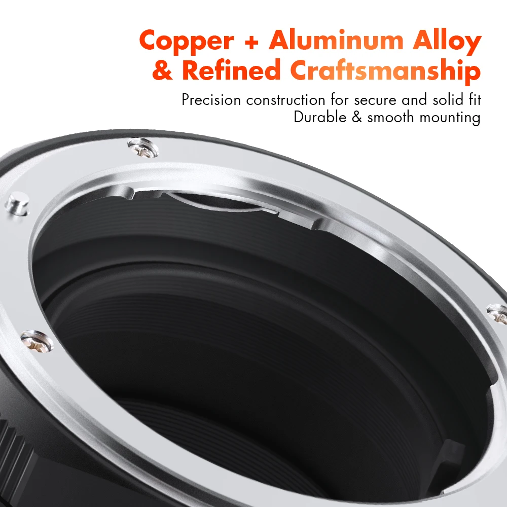 K & F Concept Adaptador de montaje de lente de cámara para Nikon F AI Mount Lente tipo G a cámara de montaje Sony E Series con anillo de control de apertura