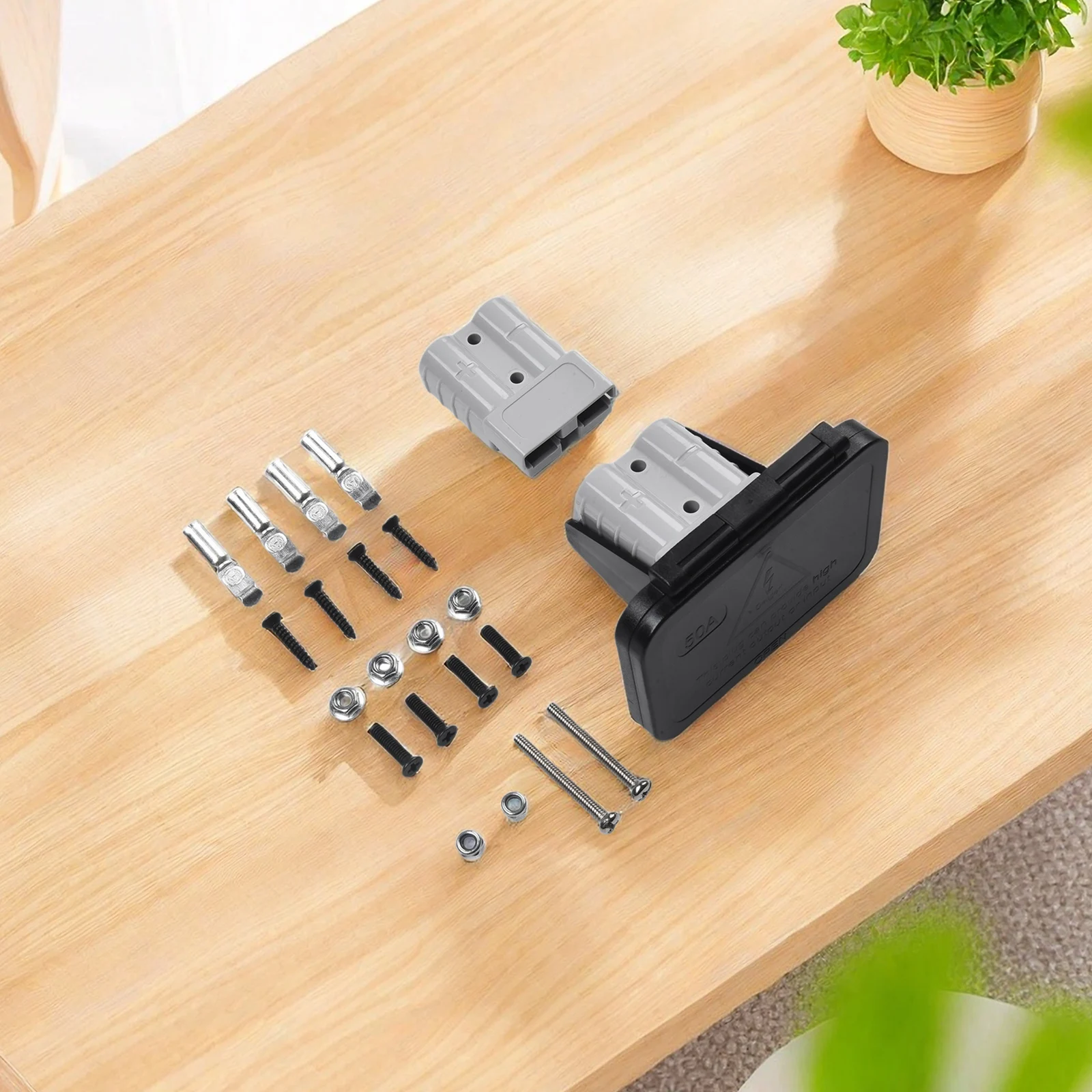 1 Set 50A 600V Twin Dual Flush Mount Bracket Terminals With Screws For Anderson Plug Connection Electrical Equipment