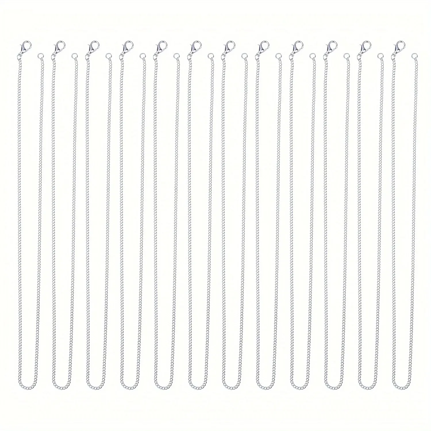 

10pcs 45-61cm Silver Color 1.5mm O Chain Necklace For Men Women Fashion Jewelry