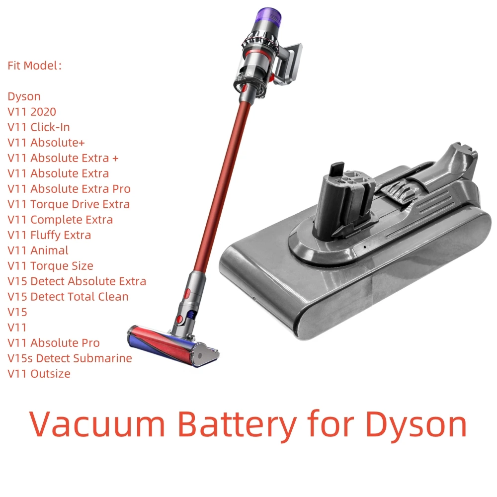 

Li-ion Vacuum Battery for Dyson,25.2V,4000mAh,V11 Torque Size V15 Detect Absolute Extra,970938-01 SV15 SV18 SV22 SV17 SV16