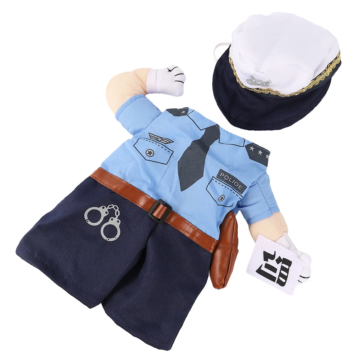 

Chic Cat Clothes Police Costume Premium Material Comfortable Outfit for Birthday Parties Pet Supplies
