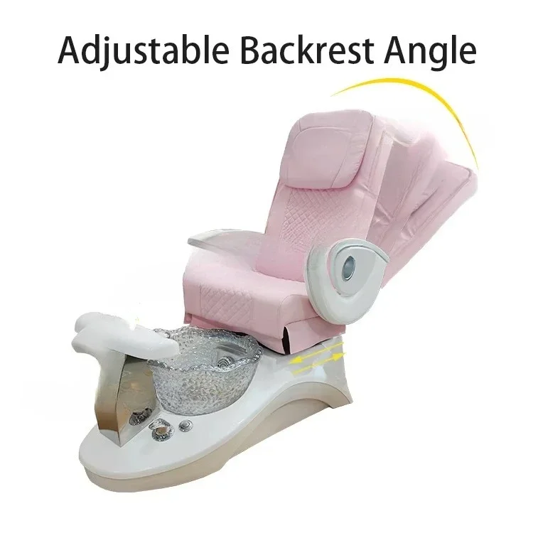 Best-selling Deluxe Tubeless Pink Foot Spa Pedicure Chair Nail Salon Tubeless