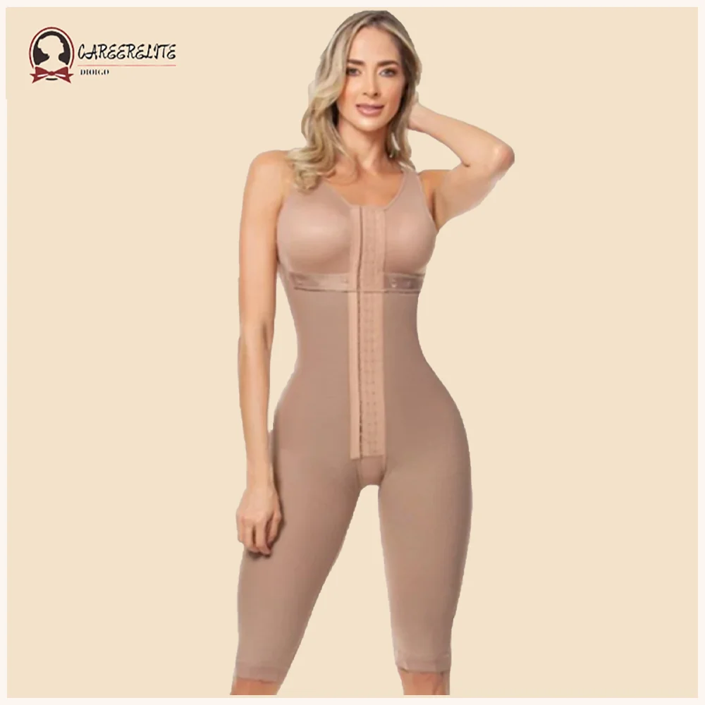 Fajas Colombianas Full Body Shaprwear With Hooks And Bra Wide Shoulder Strap Tummy Control  Bodysuits Fajas Women-buttlift