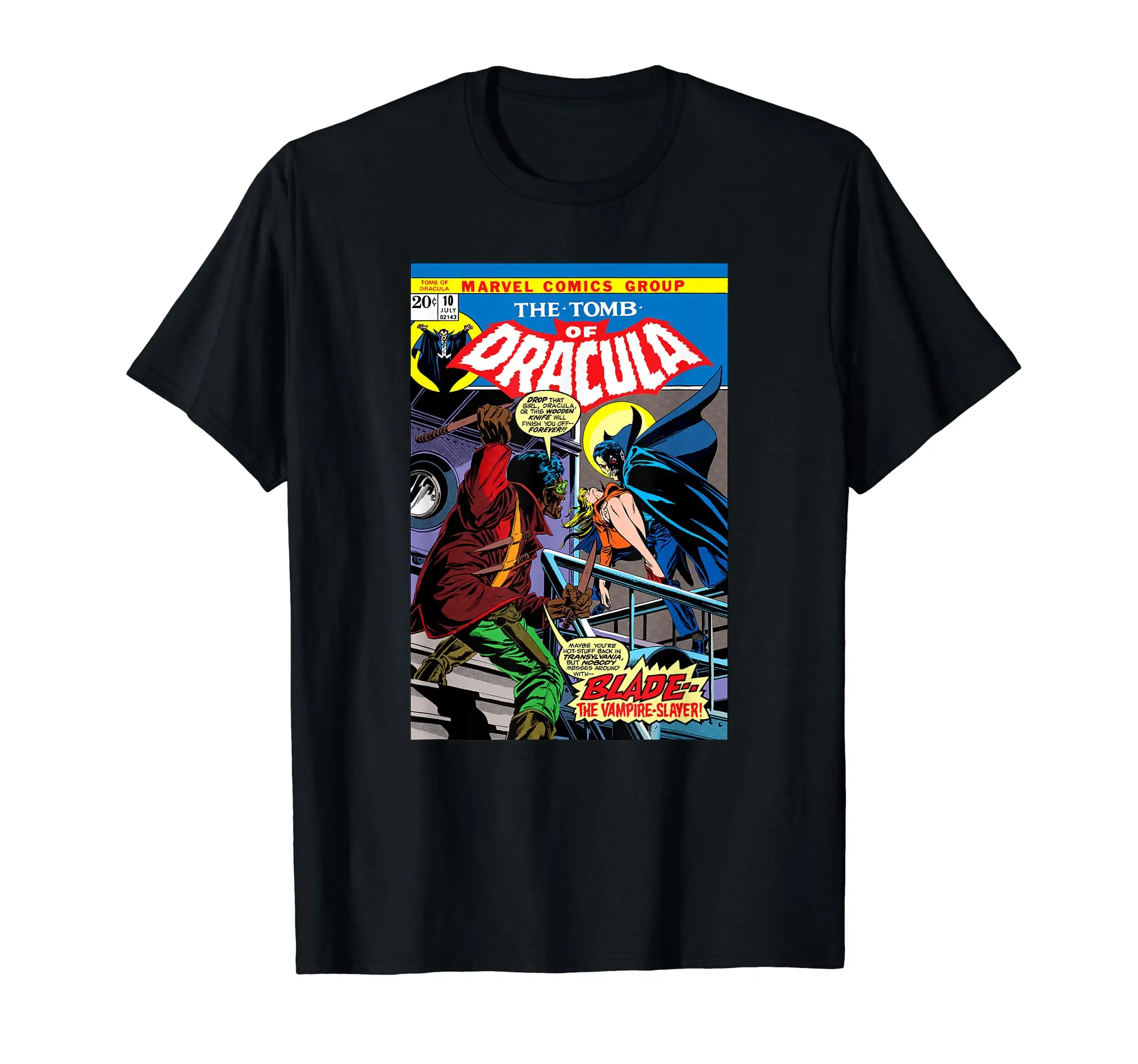 Blade Tomb of Dracula Vintage Comic Cover Halloween T-Shirt