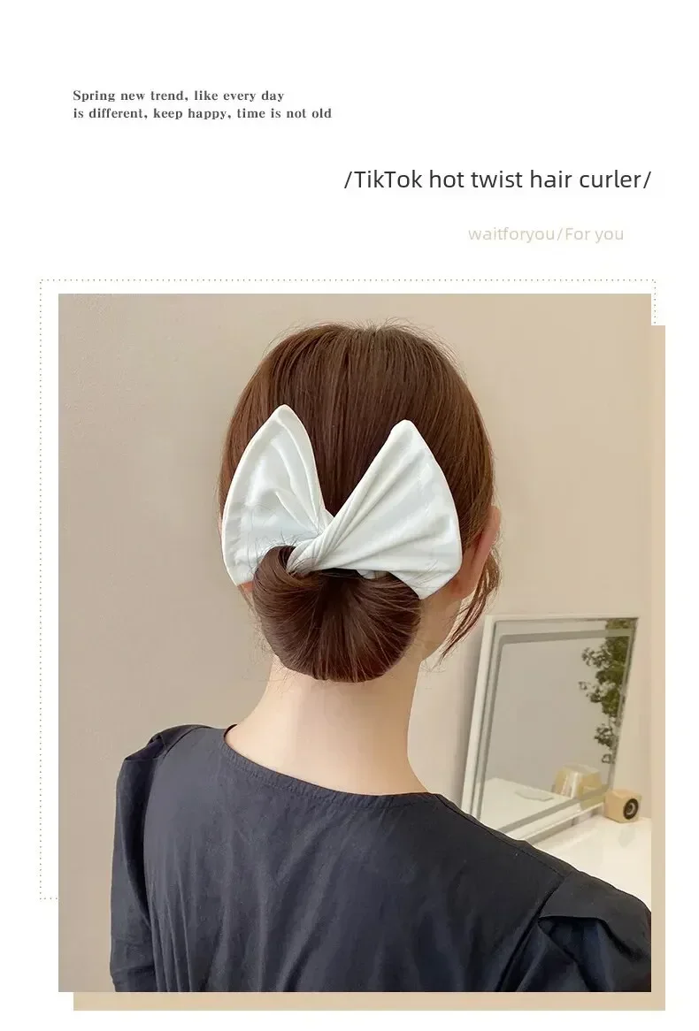 Modische Twist-Haarspange, Brötchenmacher im koreanischen Stil, Haarschmuck mit Schleife für Frauen – Detail 9