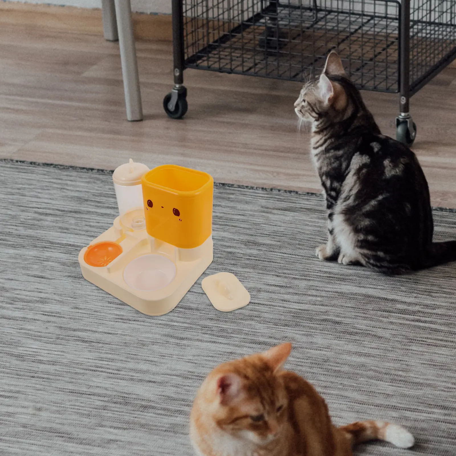 Automatic Pet Double Bowl Feeder Cat Dog Food Water Dish Self Filling Water Bowl Double Pet Feeder Bowls Stable Base Easy Clean
