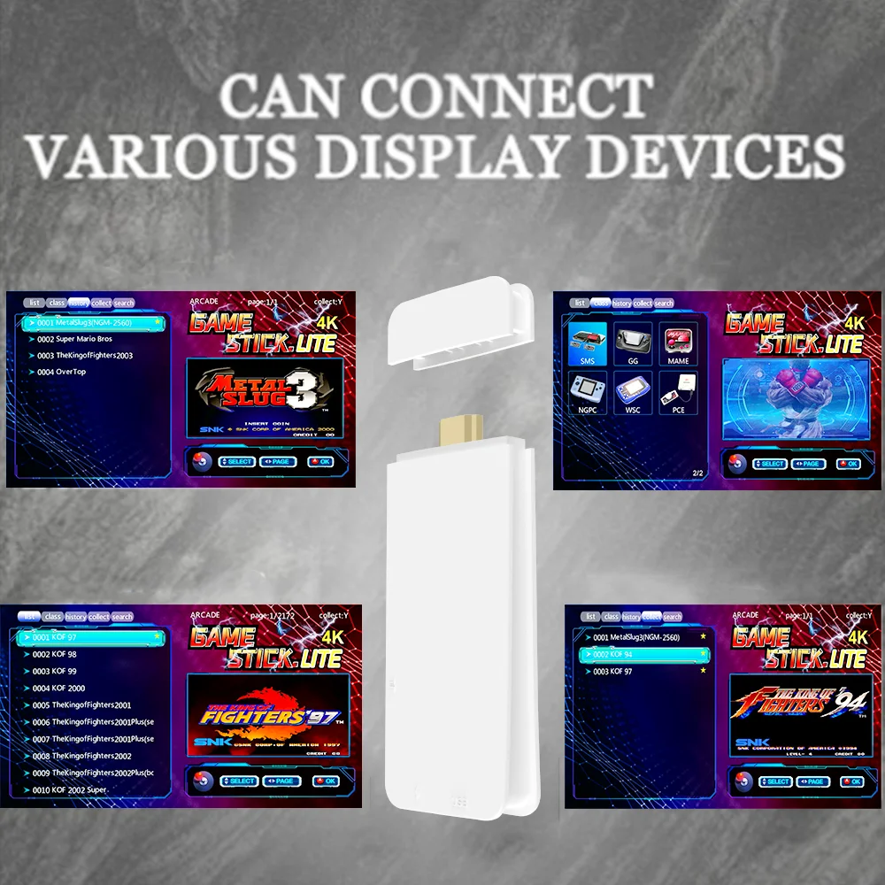 M8 4K pro Game Stick Mini Handheld Console Wireless Gamepads Retro HD 20000+ Games Two-player for PS1 TV Output