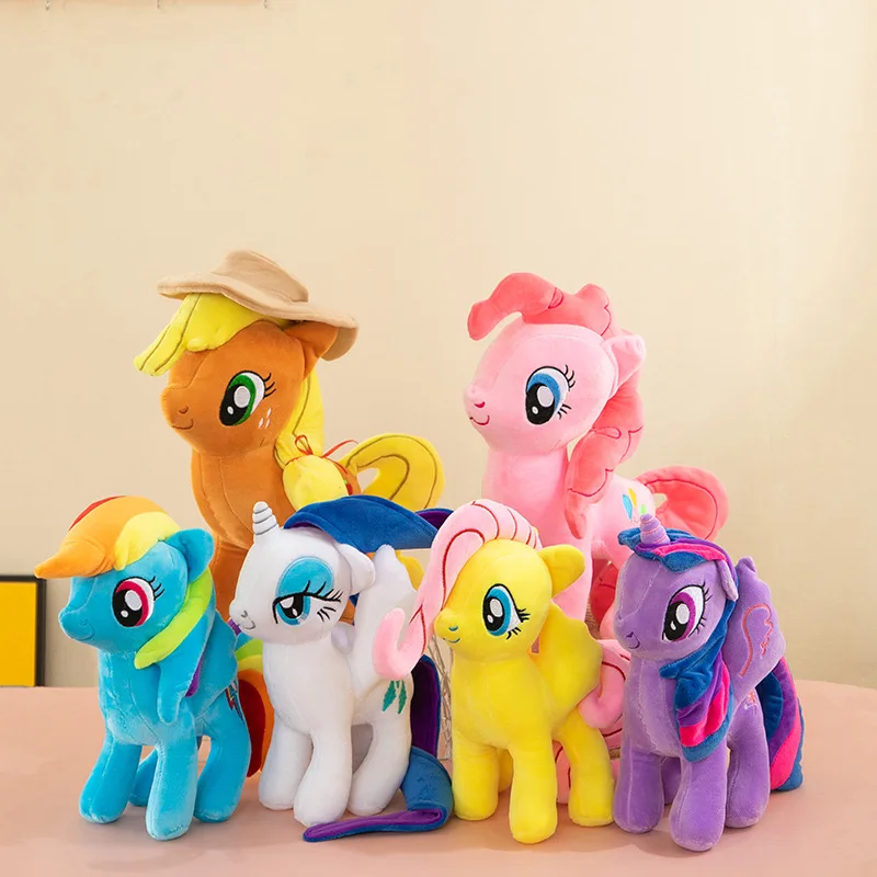 20/30/40cm My Little Pony Plush Toys Rainbow Dash Twilight Sparkle Pony Cartoon Multicolor Stuffed Doll Anime Figures Kids Gifts