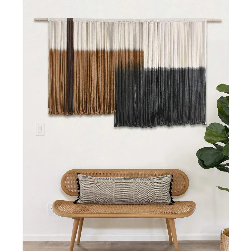 Macrame Wall Hanging Large Dip Dye Tapestry Fiber Wall Art Boho Bedroom Décor