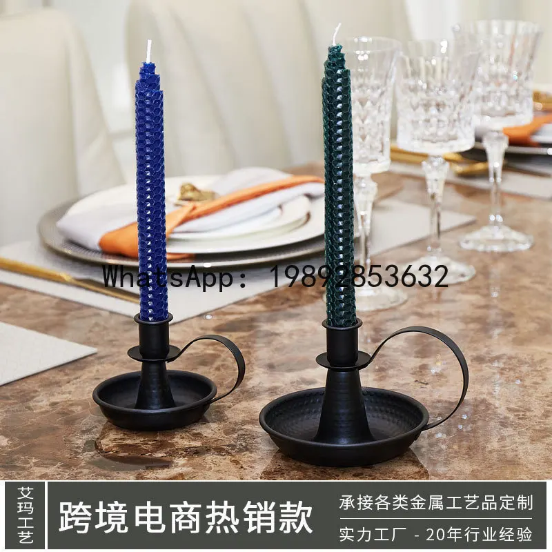 

DSA candle light dinner candle holder wrought iron candle holder high-end light luxury ornament