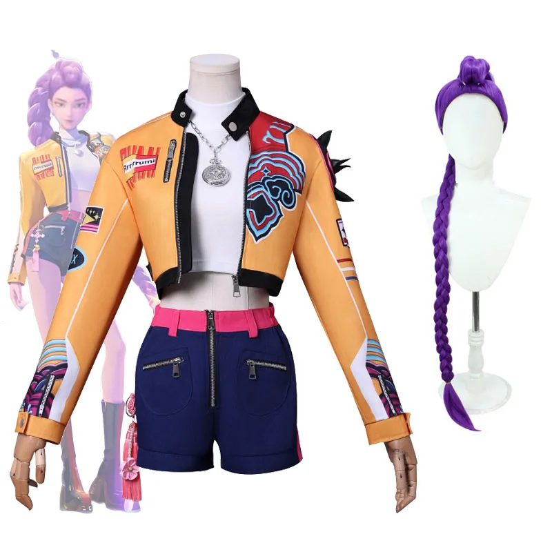 

Anime Kpop Rumi Cosplay Costume Demon Hunters Wigs HUNTR/X Stage Costumes Halloween Party Comic-con Rumi's Sexy Uniform Set