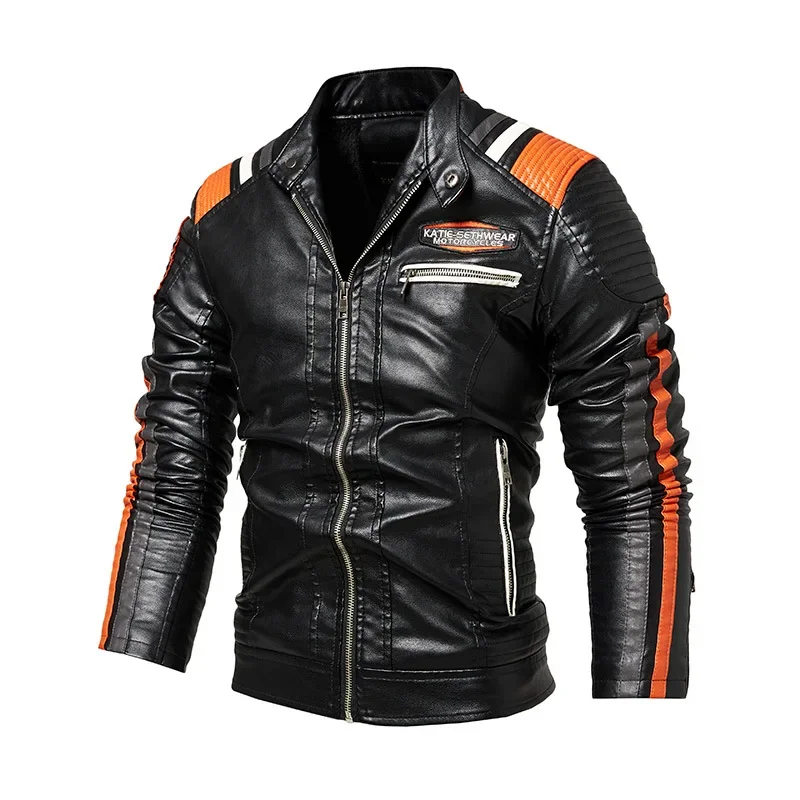 

Fleece Jacket Coat Male Bomber Biker Zipper Motorcycle Faux Fur Coat Men Autumn Vintage Fleece Pilot Slim Mens Autumn Jackets