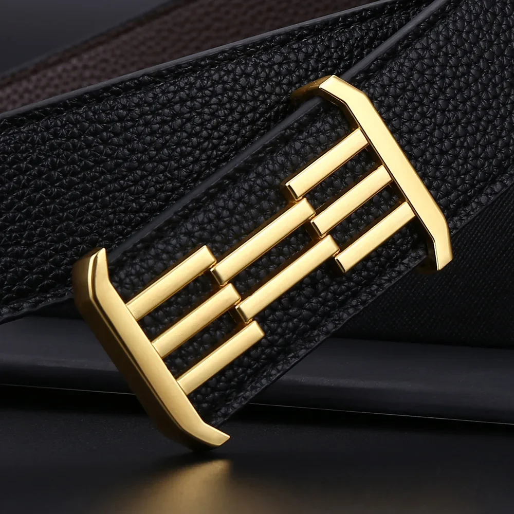 Luxury Brand Top Belt Men's Leather Smooth Buckle Trendy Pants Belt New Business Casual Fashion High-end Feeling Men's Belt