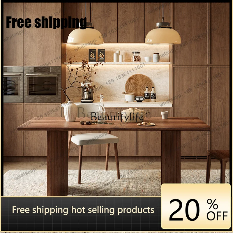 Factory Direct North American Black Walnut Medieval Dining Table Solid Wood Chinese Dining Table