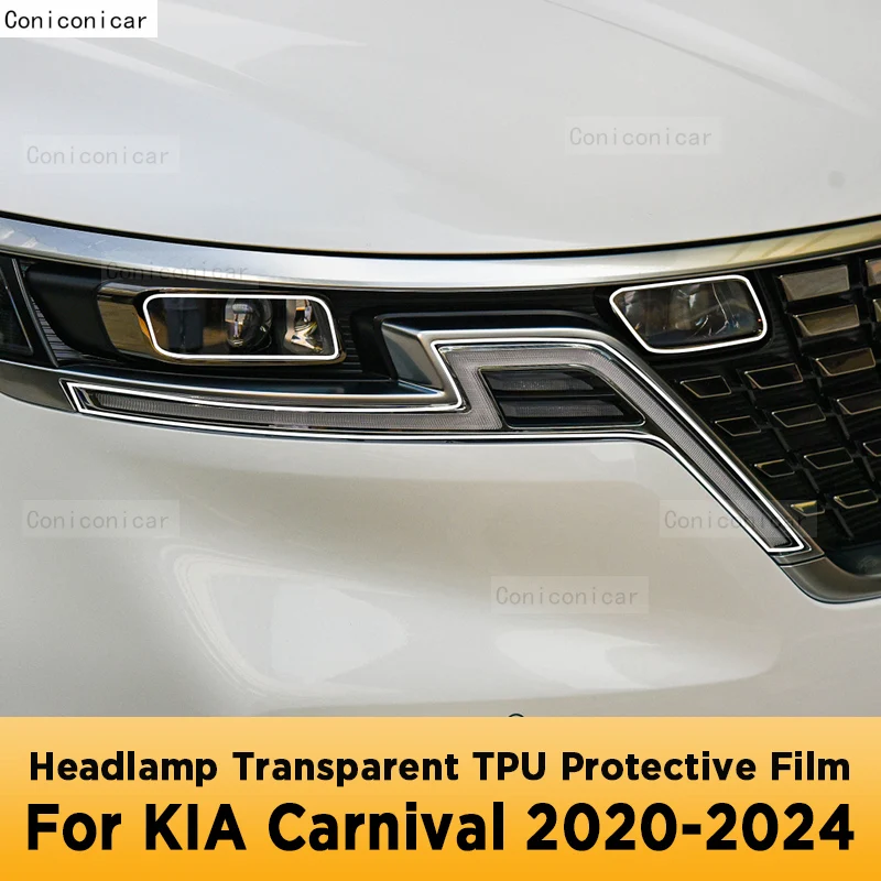 

For KIA Carnival 2020-2024 Car Exterior Headlight Anti-scratch Front Lamp Transparent TPU Protective Film Accessories