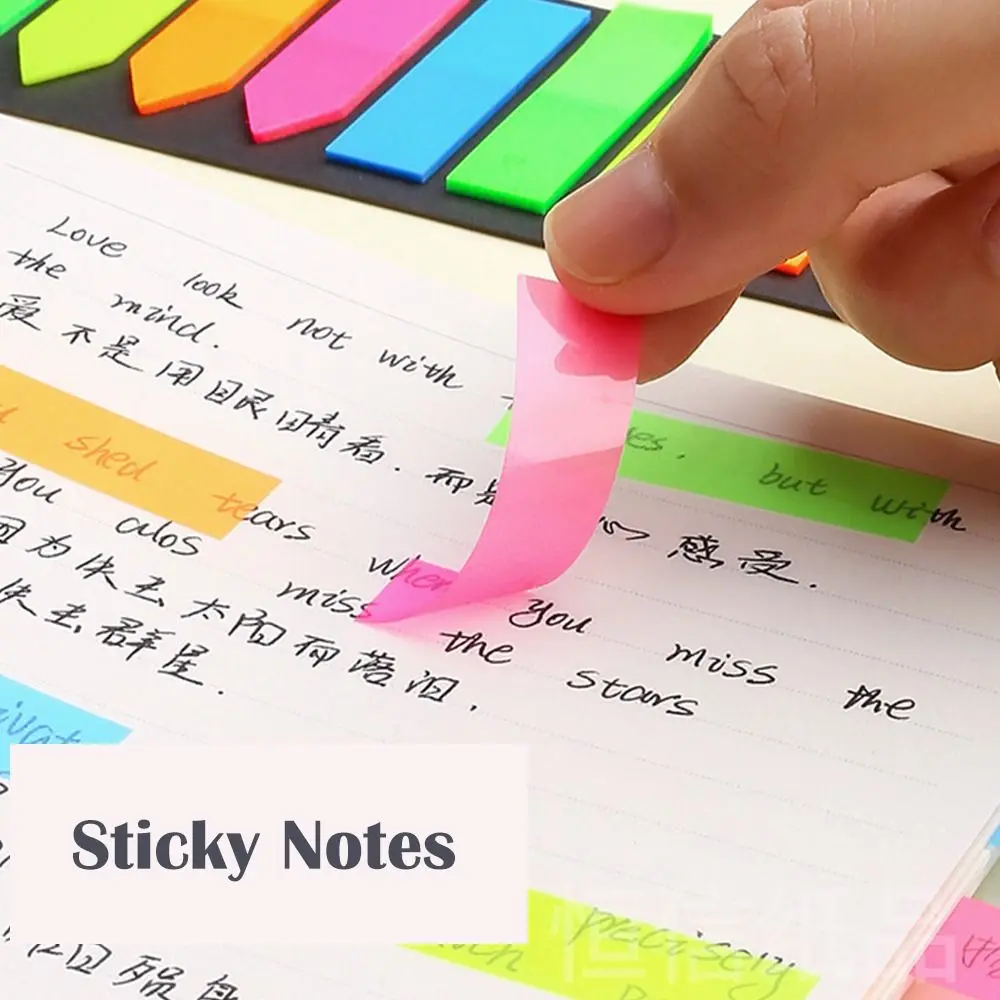 เรืองแสง DIY ตกแต่งเครื่องเขียน Sticky Notes อุปกรณ์สํานักงานอ่านป้าย Sticky Labels สติกเกอร์ดัชนีป้ายบุ๊คมาร์ค