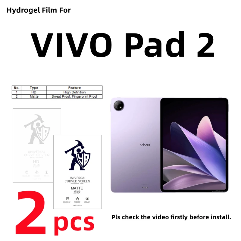 

2pcs HD Hydrogel Film For VIVO Pad 2 Matte Screen Protector For VIVO Pad2 Clear/Frosted Full Cover Protective Film