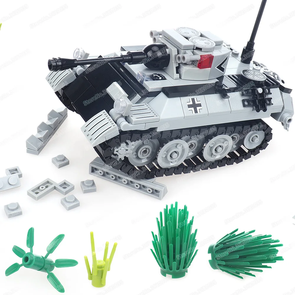 Military Germany Vk1602 Type Tank Loli Leopard Building Block Ww2 War Figures Heavy Reconnaissance Weaponst Model Child Gift Toy