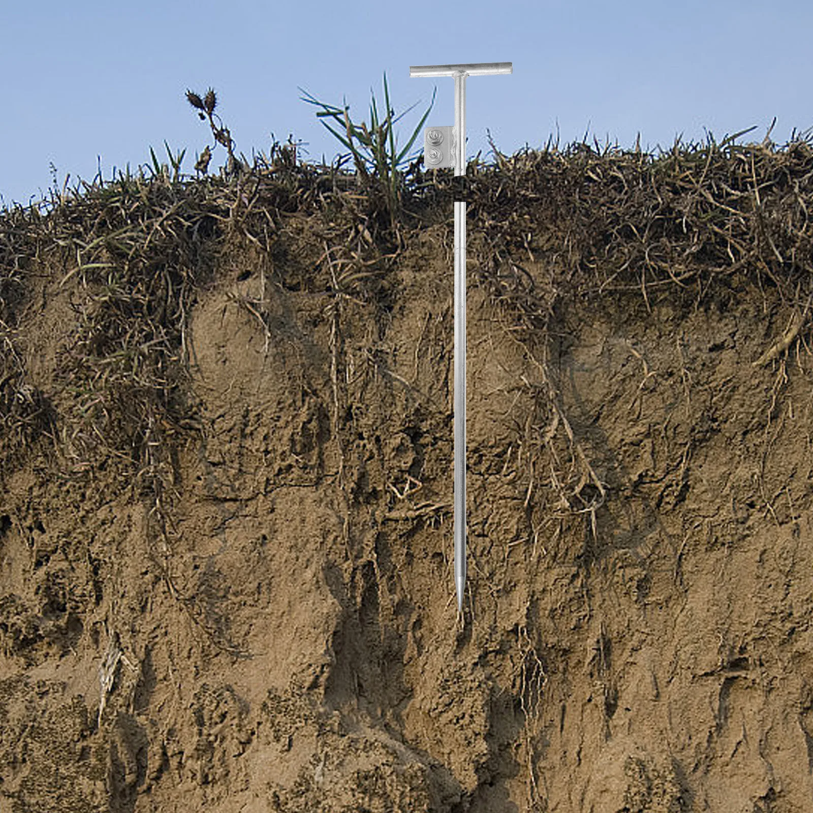 Valla eléctrica para exteriores con conexión a tierra de Metal resistente, superficie lisa, diseño cónico, antena de fábrica para el hogar, poste de cerca, cable de tierra