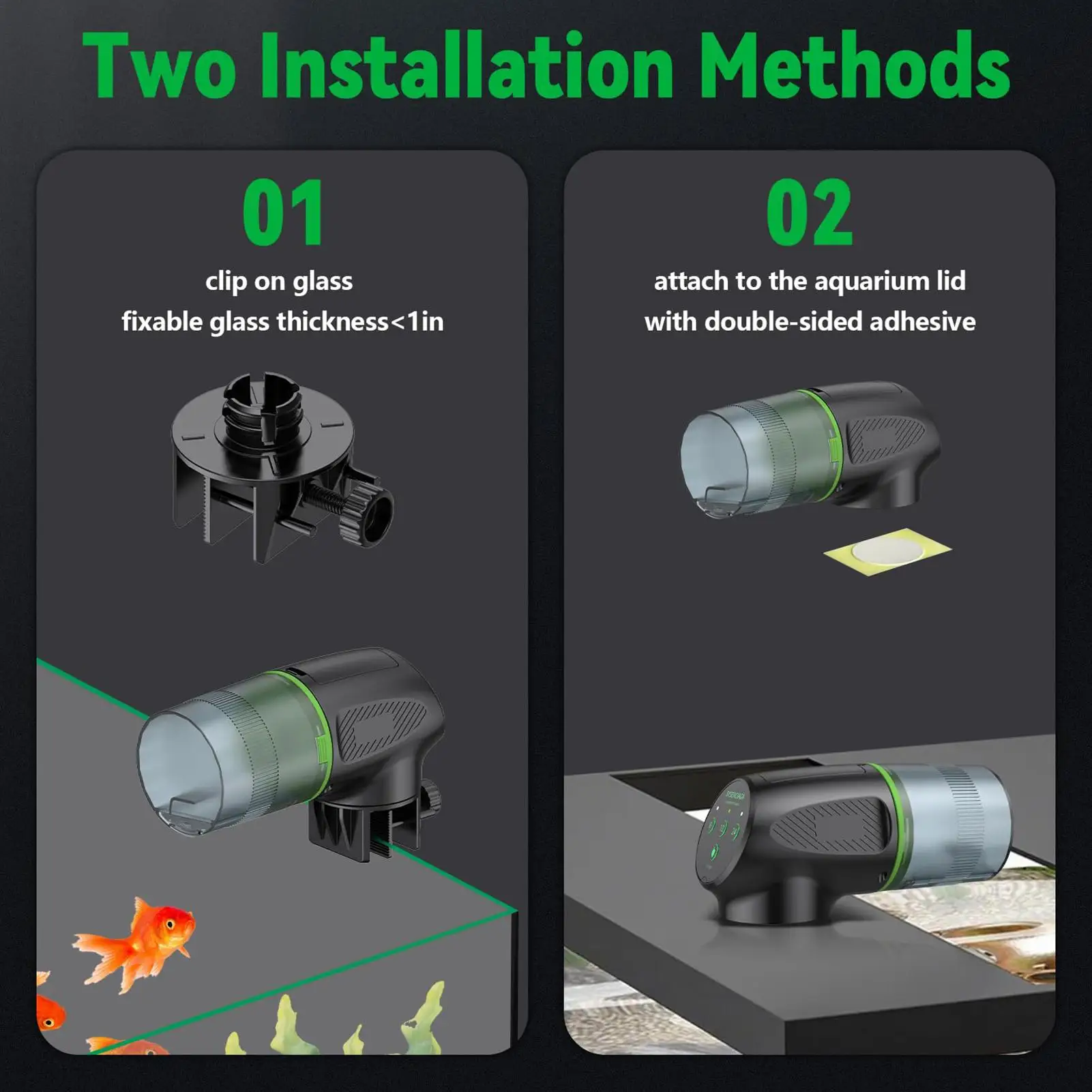 Alimentador automático de peces para acuario, dispensador de tanque con rotación de 360 ​​grados y temporizador, alimentador automático de peces para estanque de 200ml