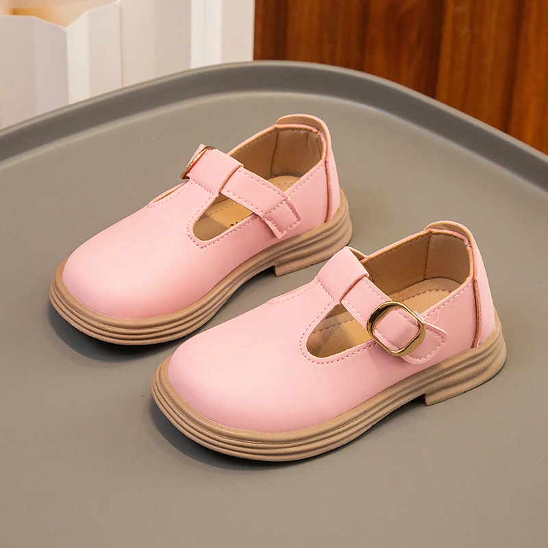 Chaussures en cuir solides pour enfants, style britannique, semelle souple, décontracté, simple, école, princesse, filles, automne, nouveau