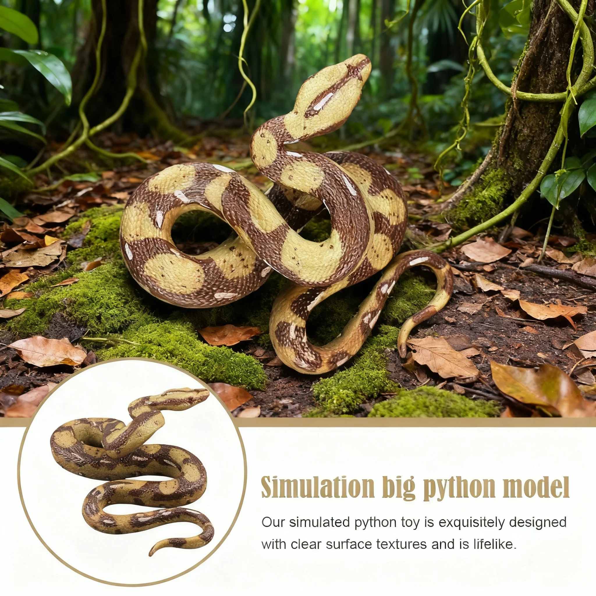 Funny Large Realistic Rubber Snake Prank High Simulation Model Fashion Halloween Tricky Toys 2025