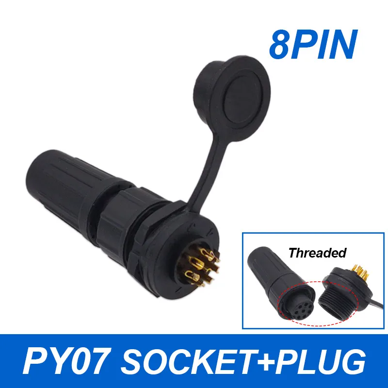 1 stks Connector Plastic Waterdichte Stopcontact IP67 PY07 Butt Connectors 2pin 3pin 4pin 5pin 6pin 7pin 8 pins Z108