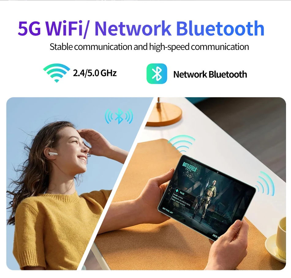 Original Android 11 Android Tablet 10.1-inch Octa  Core 4B RAM 64GB ROM Expandable 1TB 5000mAh Global Edition Tablet