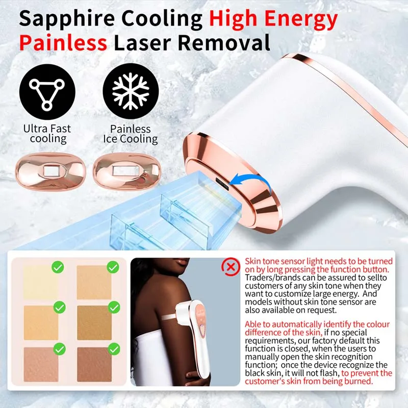 Home Neues IPL Ice Cool System 999999 Flash Schmerzlose Maschine Diodenmaschine Entfernung Laser Haarentfernung Dauerhaft