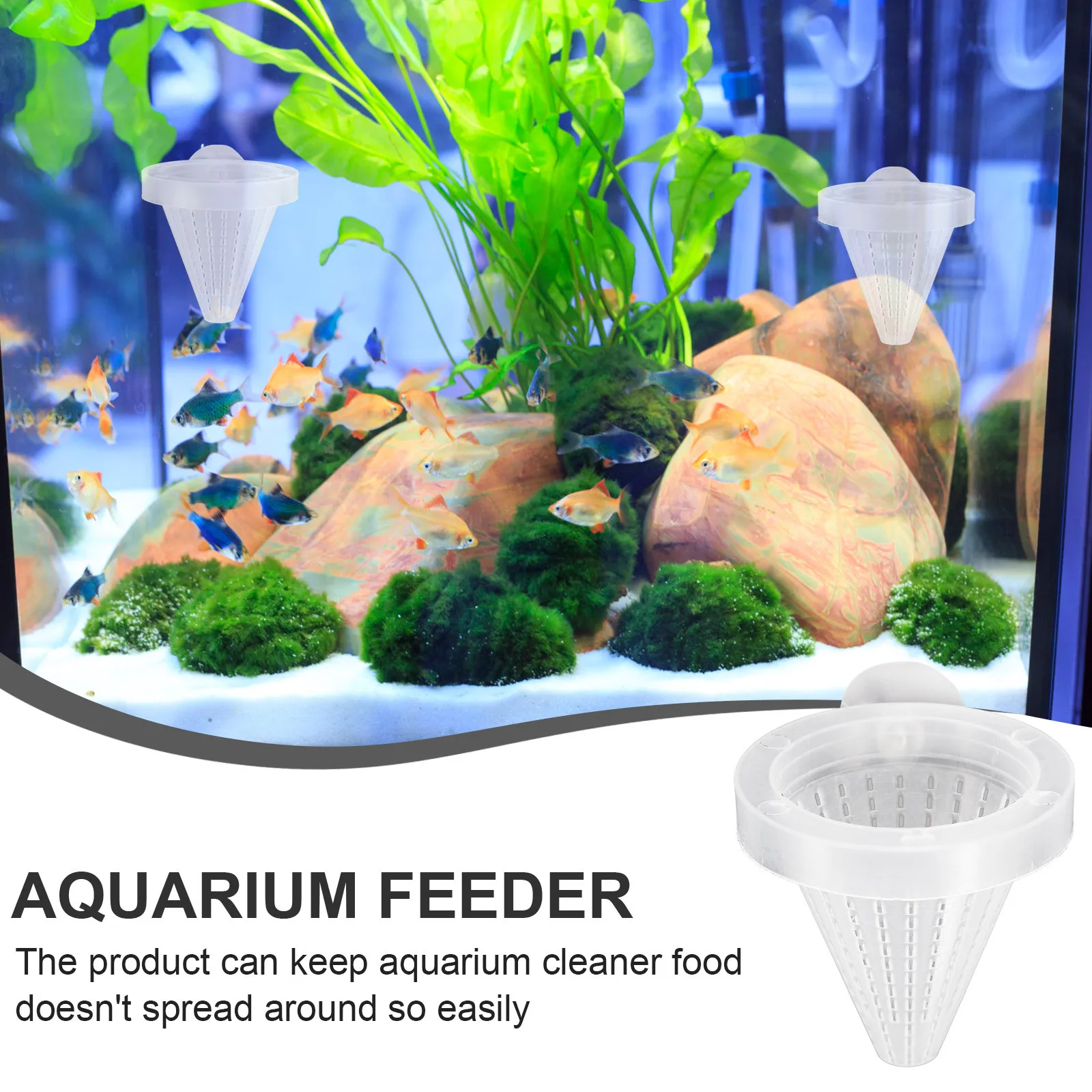 

10Pcs Aquarium Cone Fish Feeder Suction Cup Red Worm Feeding Funnel Floating Fish Food Feeding Cup Worm Feeder