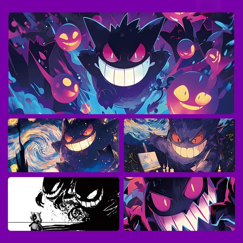 

Cartoon Anime Mouse Pads Pokemon Genger Theme Mousepads Large Gaming Keyboard Mouse Pad Non-slip Desk Pad Desktop Decorations
