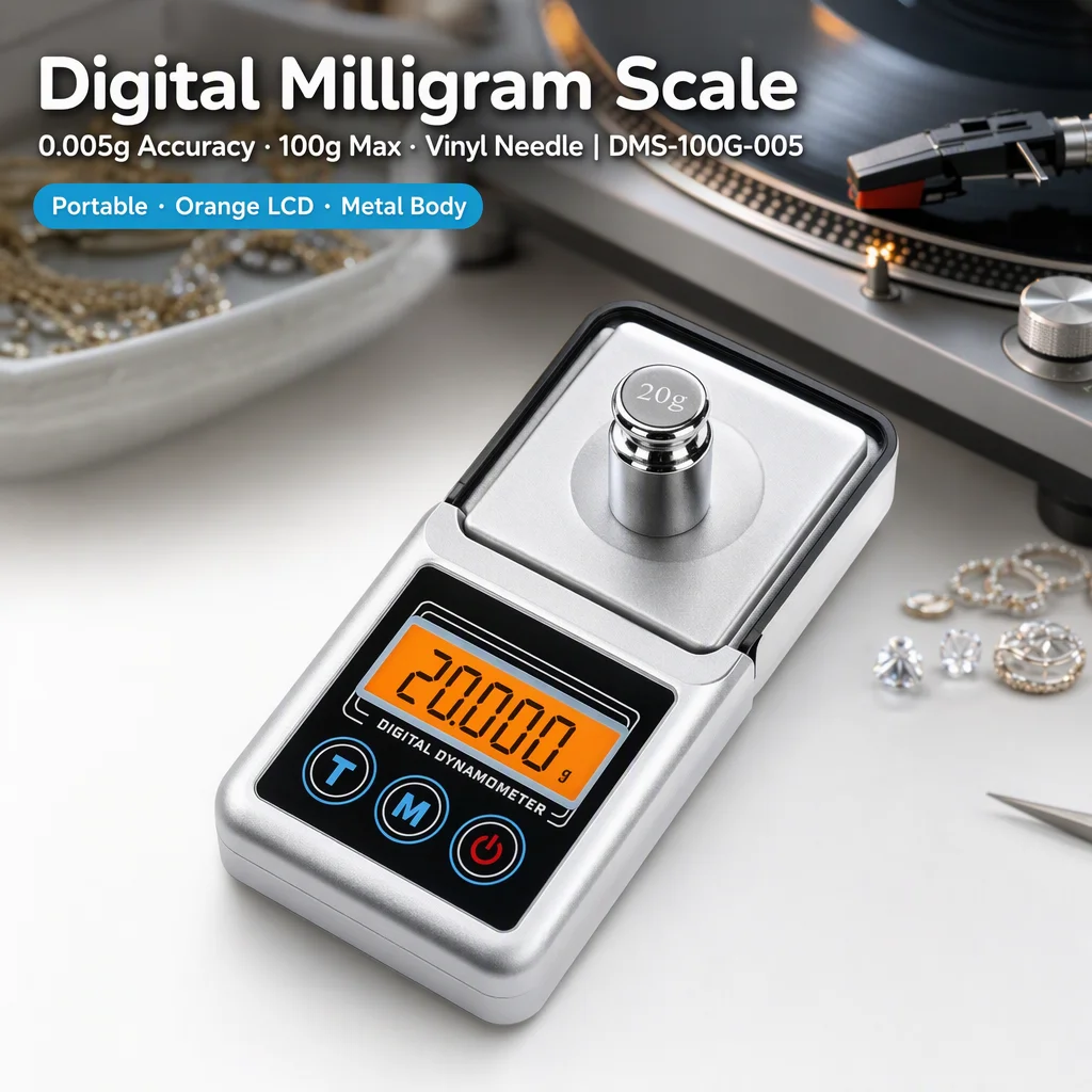 100g 0.005g Digital Jewelry Scale LCD Turntable For Stylus Force Meter For Vinyl Record Needle Weight Measurement Tool