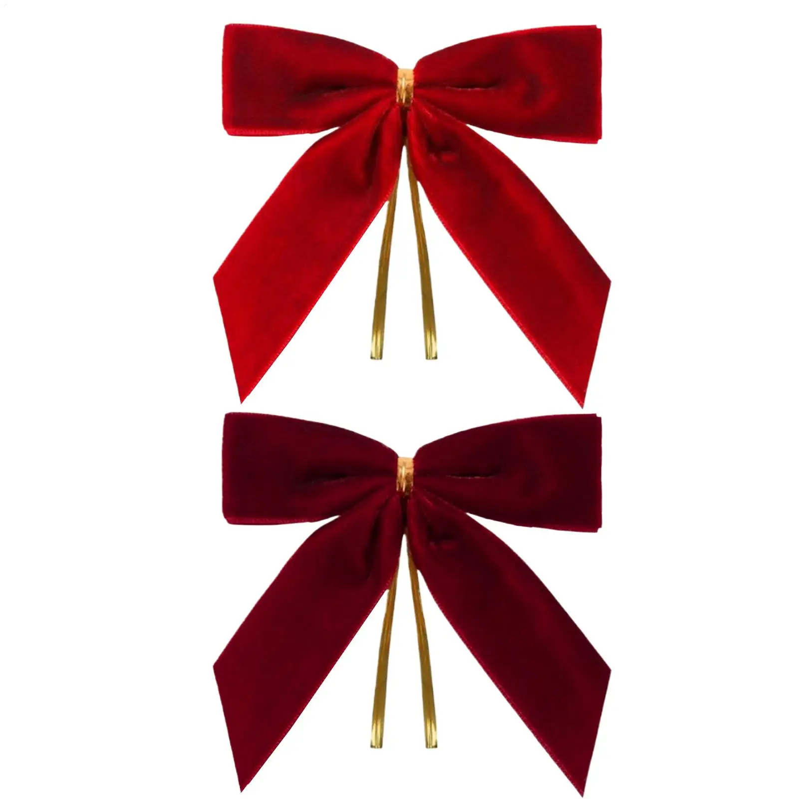 24PCS Multifunctional Small Velvet Christmas Bows With Cable Tie Rustic Garland Ornament Textured Christmas Tree Bows Wreath