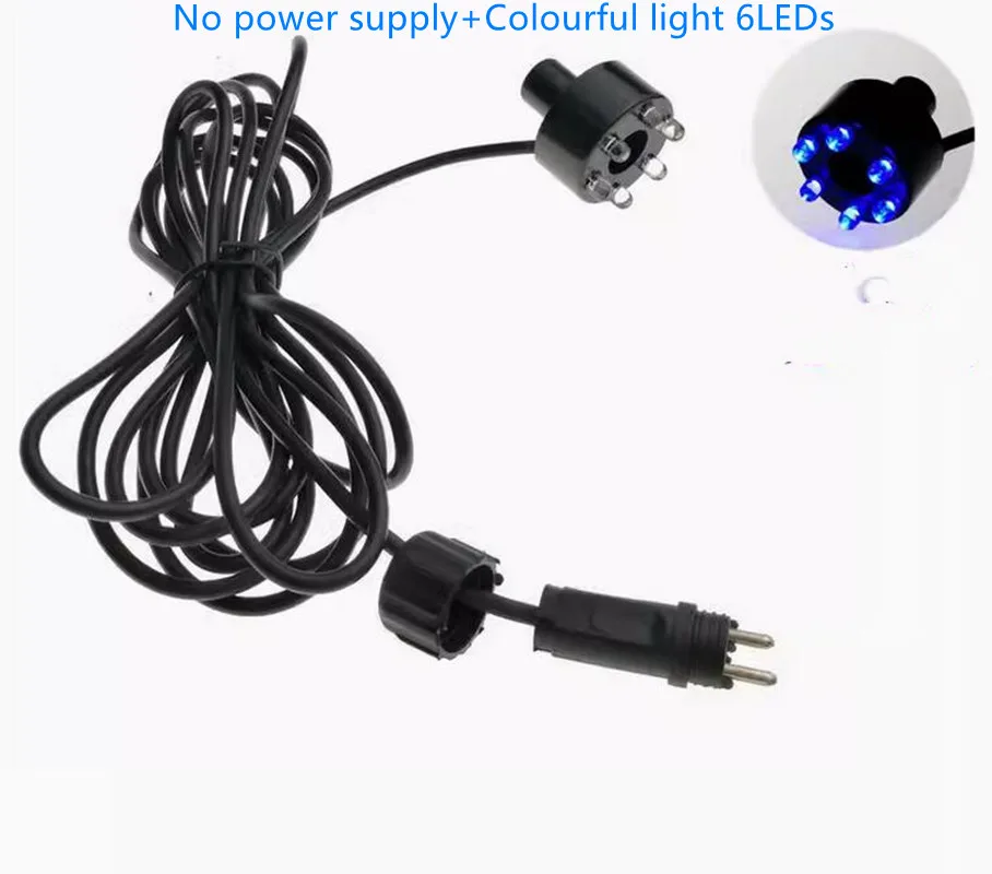 

Underwater 6-LED Light Ring For Fountain Fish Pond Water Garden AC 12V Adapter Fish Tank Lighting Swimming Pool Decoration