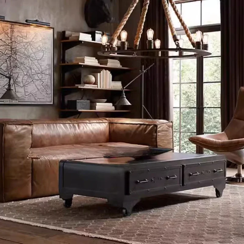 

Leather Living Room Sofas Luxury Brown Italian Nordic Lazy Puffs Couch Double Lounge Floor Divano Soggiorno Home Furniture