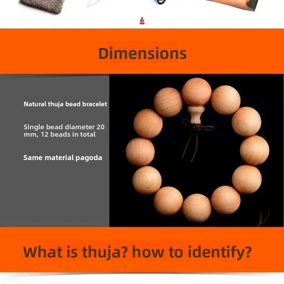 Authentic Taihang Cliff Cedar Bracelet Buddha Beads Men and Women Couple Lobular Red Sandalwood Jewelry Ins Hand String Wen Play