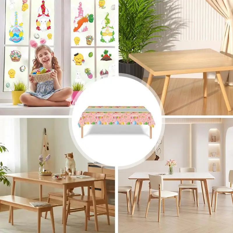 Spring Tablecloths Spring Theme Dining Table Cloths Table Decorations Waterproof Colorful Table Cover Party Supplies For Holiday