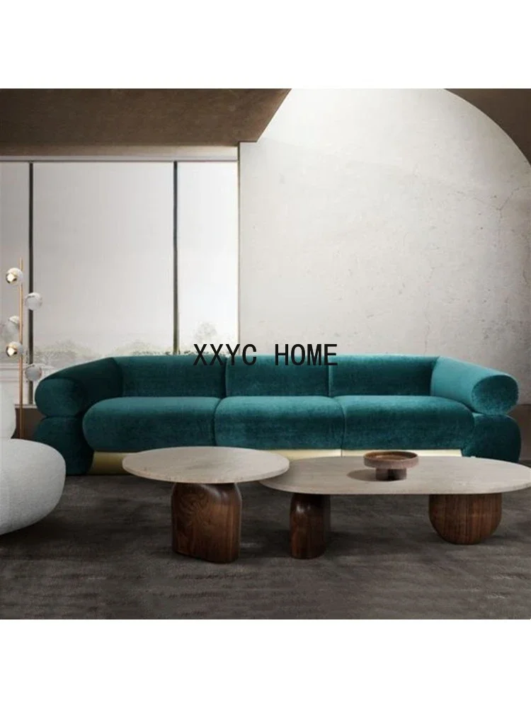 Nordic Minimalism Silent Style Design Side Table Living Room Corner Table Irregular Oval Side  Coffee Table