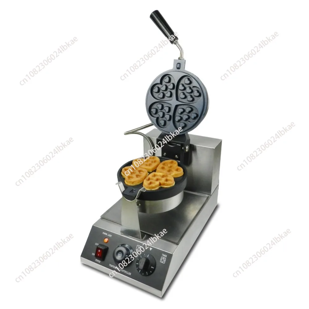 Heart-Shaped Muffin Machine Commercial Rotary Waffle Baker Non-Stick Finish Cookie Baking Machine Waffle Machine