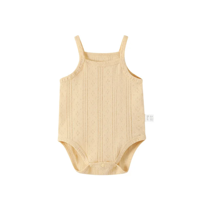 Baby Summer Clothing Newborn Baby Girl Solid Baby Soft Onesie sleeveless Knitted Vest Clothes Baby Cotton Vest Baby Bodysuits