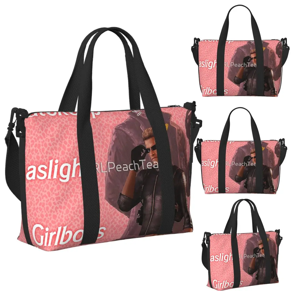 

Wesker Gaslight Gatekeep Girlboss Beach Travel Bag Large Capacity Tote Bags for Gym Yoga Women Shopping Duffle Shoulder Bag