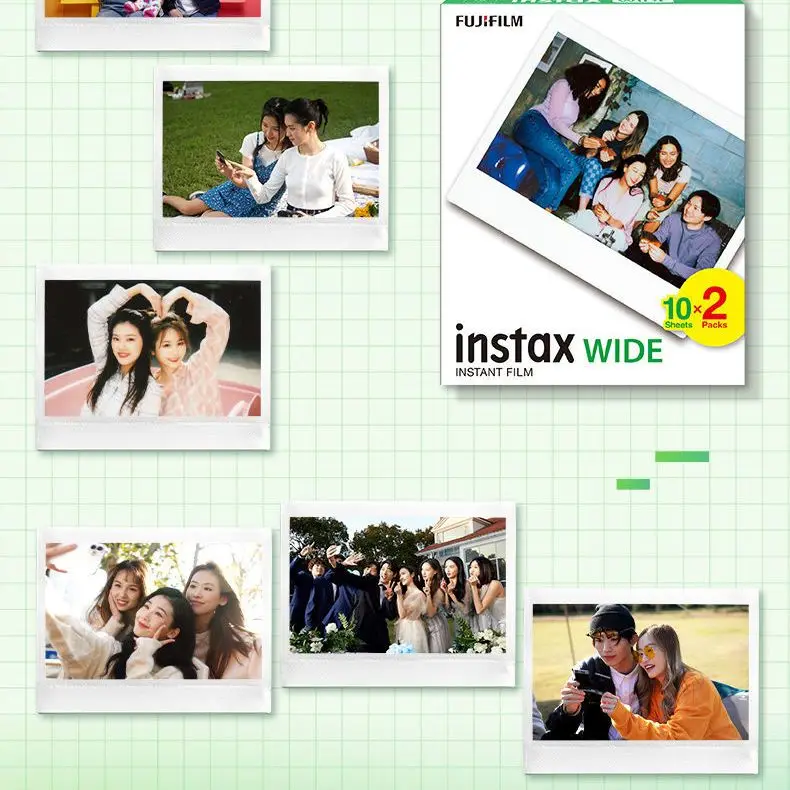 후지필름 인스탁스 와이드 인화지, 후지 와이드 210 200 300 100 500AF 즉석 필름 카메라용, 5 인치 와이드 포맷, 10-60 매