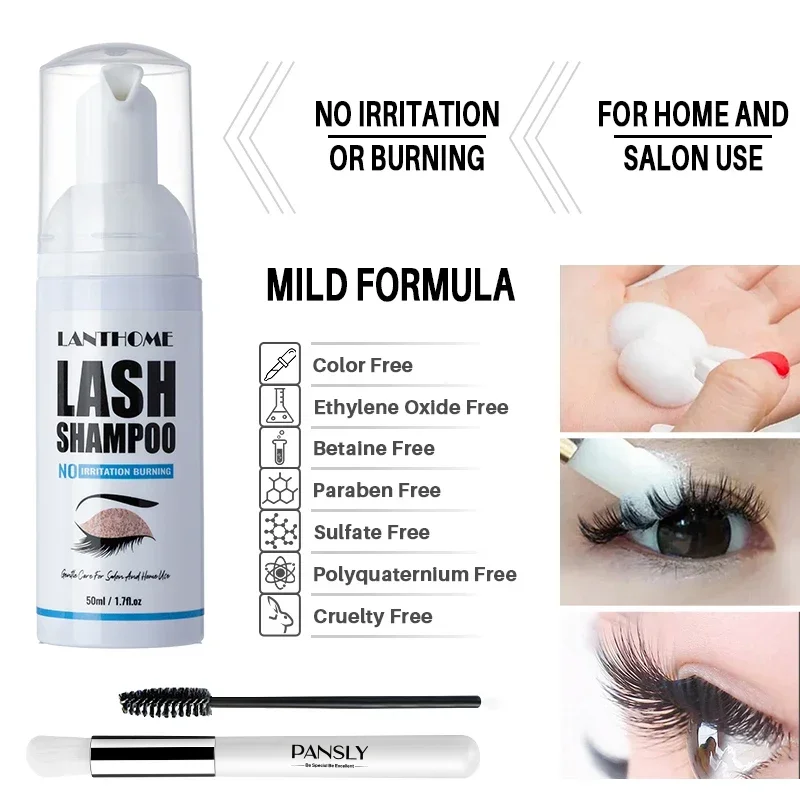 Wholesale Professional Eyelash Extension Shampoo Eyelash Cleansing Mousse Spray Makeup Tools Eyelash Glue With Brush Salon Use