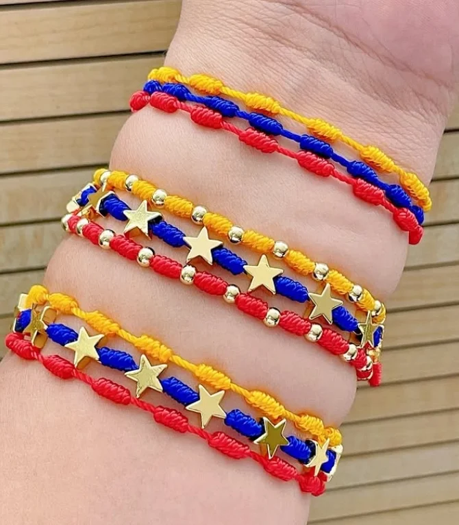 اليدوية الأزياء والمجوهرات النساء تصميم Pulsera قابل للتعديل نجمة فنزويلا أساور للرجال هدايا الصداقة #3